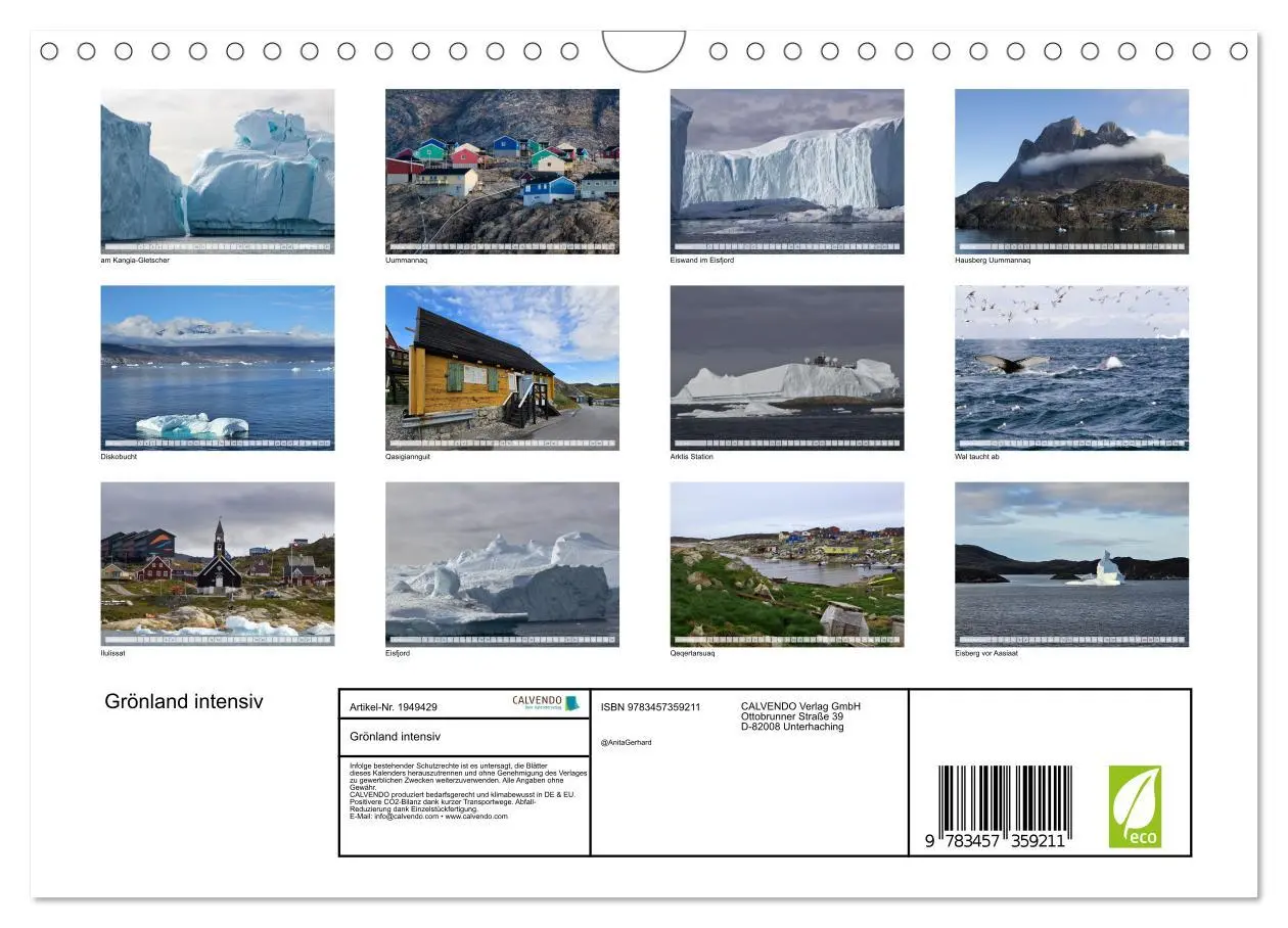 Bild: 9783457359211 | Grönland intensiv (Wandkalender 2026 DIN A4 quer), CALVENDO...