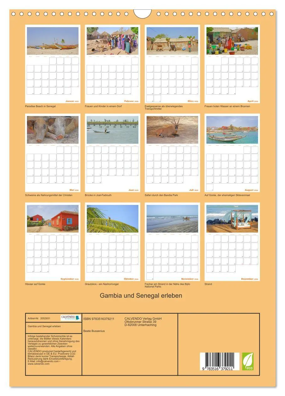 Bild: 9783516379211 | Gambia und Senegal erleben (Wandkalender 2026 DIN A3 hoch),...