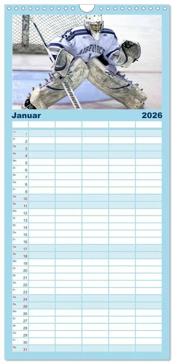 Bild: 9783516519211 | Familienplaner 2026 - Mit vollem Einsatz - Eishockey mit 5 Spalten...