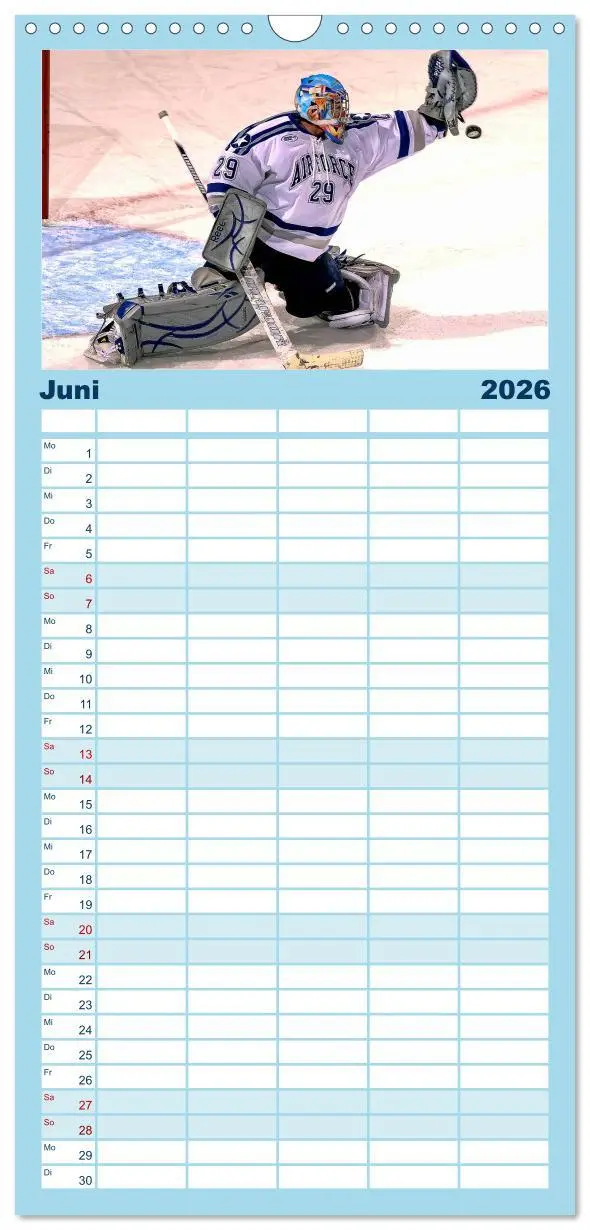 Bild: 9783516519211 | Familienplaner 2026 - Mit vollem Einsatz - Eishockey mit 5 Spalten...