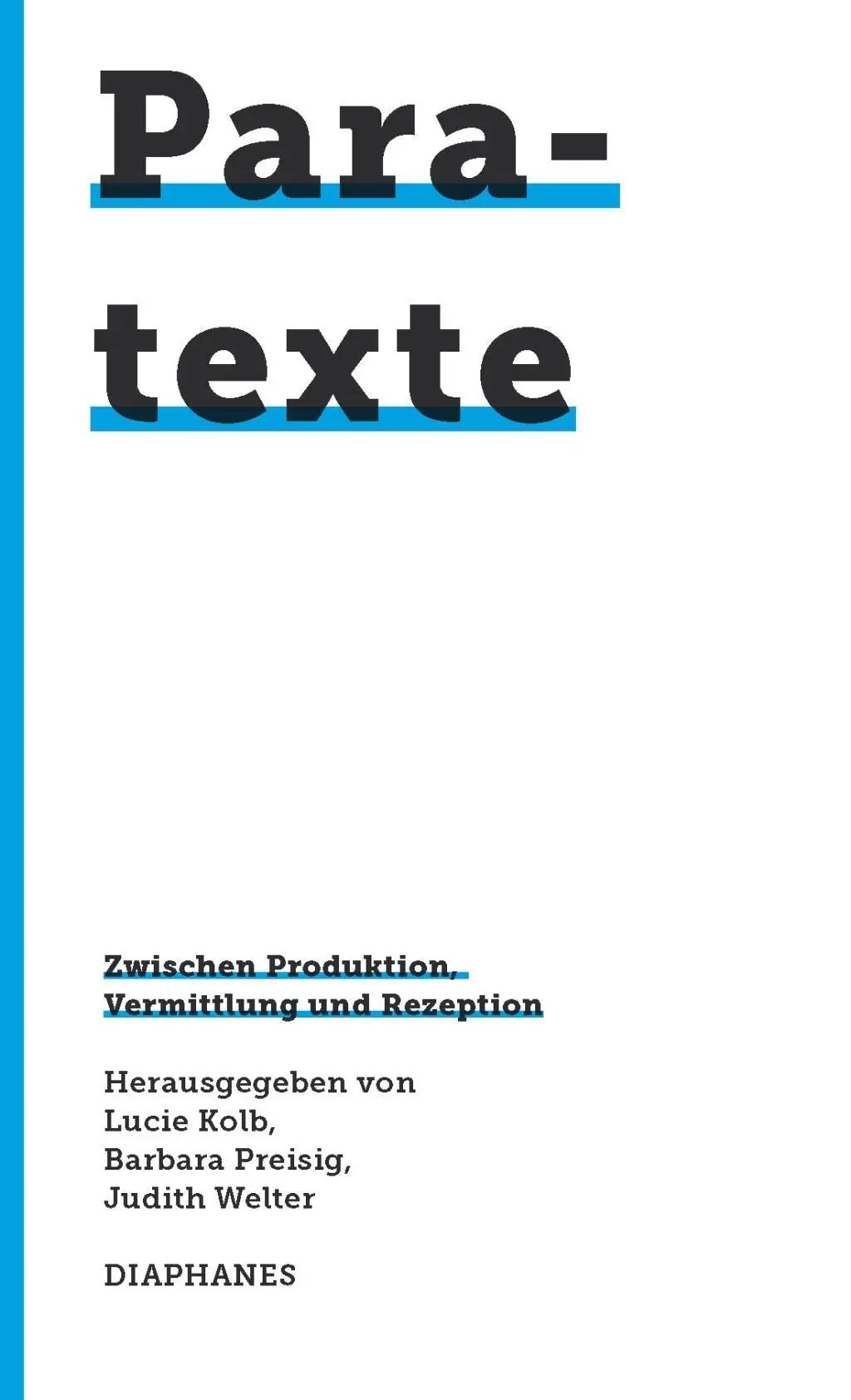 Cover: 9783037349311 | Paratexte | Lucie Kolb | Taschenbuch | 160 S. | Deutsch | 2018
