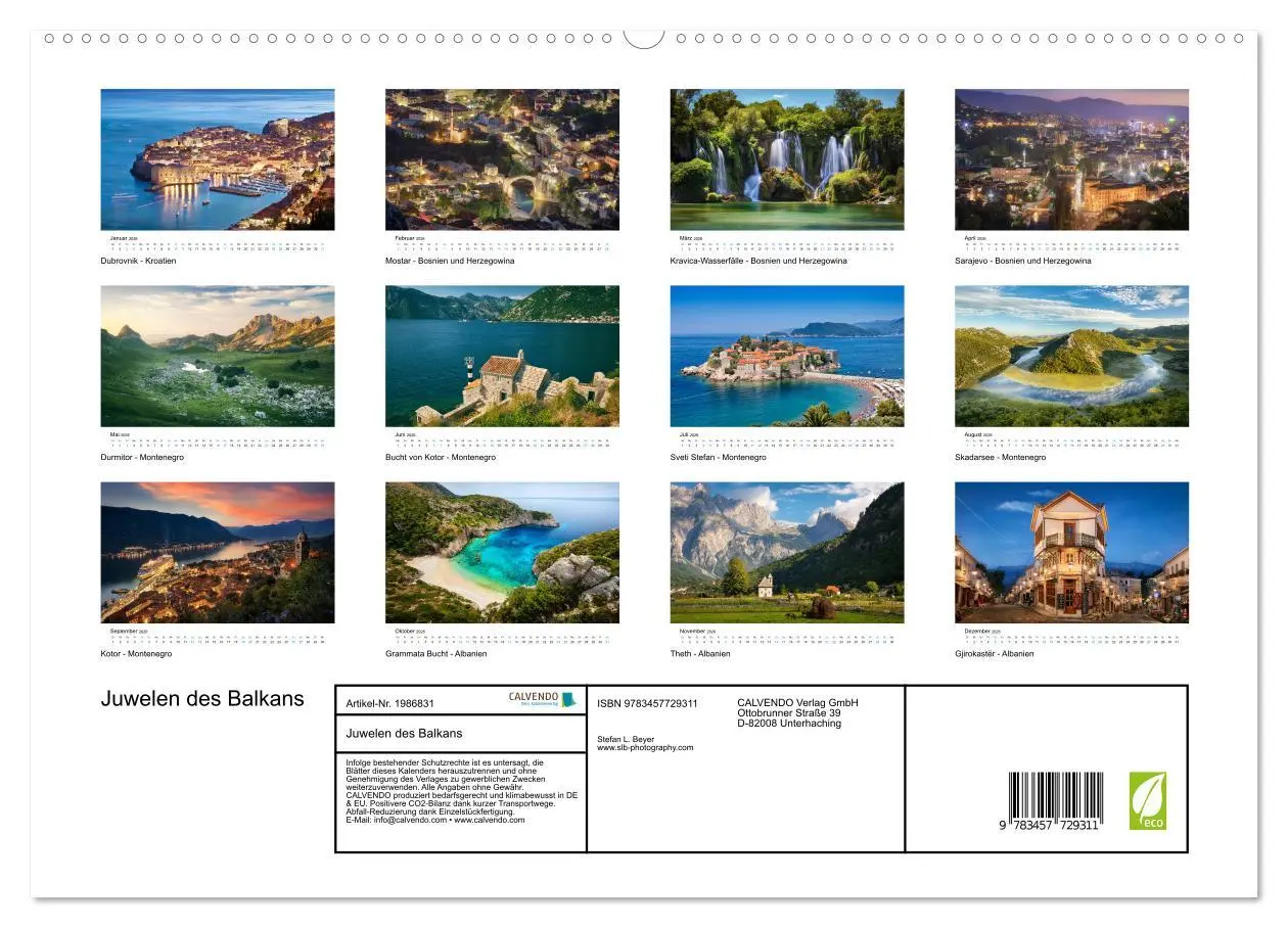 Bild: 9783457729311 | Juwelen des Balkans (hochwertiger Premium Wandkalender 2026 DIN A2...