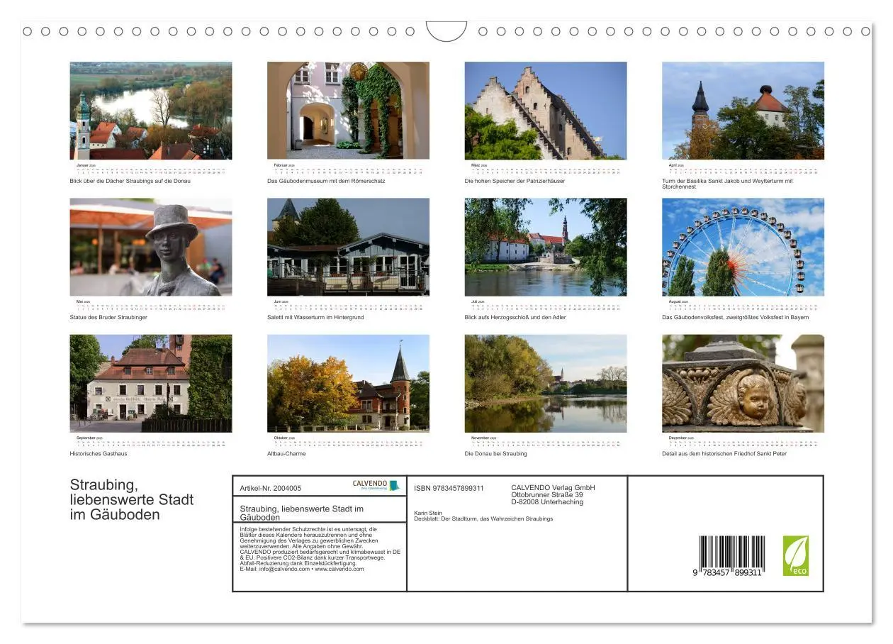 Bild: 9783457899311 | Straubing, liebenswerte Stadt im Gäuboden (Wandkalender 2026 DIN A3...