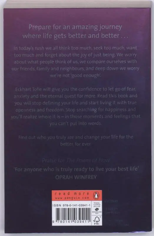 Rückseite: 9780141039411 | A New Earth | Create a Better Life | Eckhart Tolle | Taschenbuch