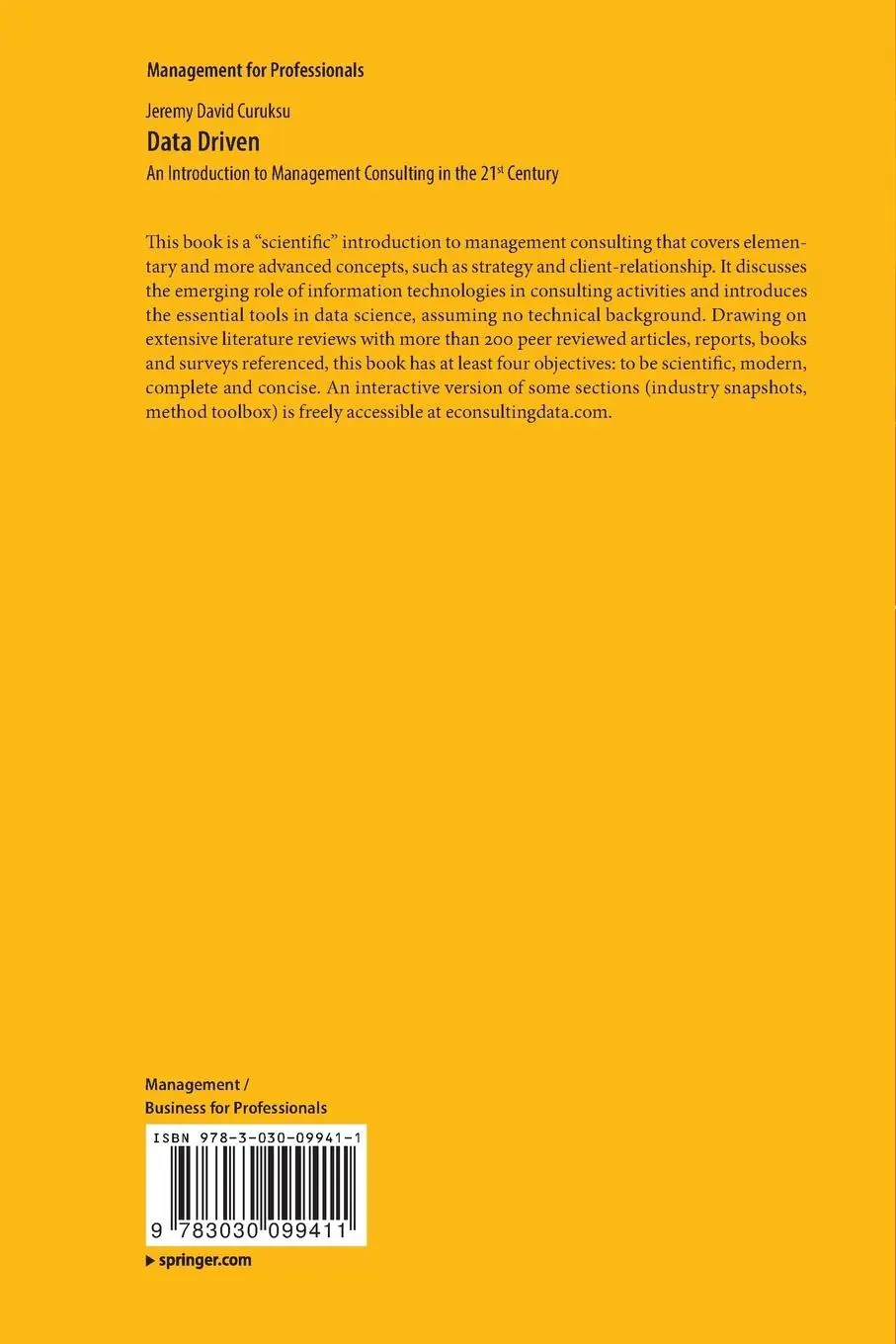 Rückseite: 9783030099411 | Data Driven | Jeremy David Curuksu | Taschenbuch | xxiv | Englisch