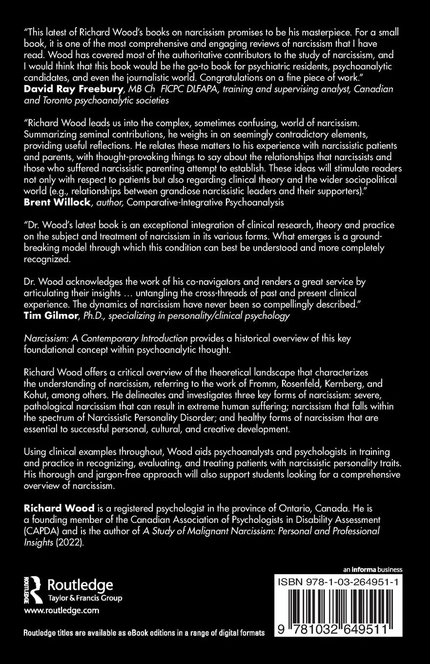 Rückseite: 9781032649511 | Narcissism | A Contemporary Introduction | Richard Wood | Taschenbuch