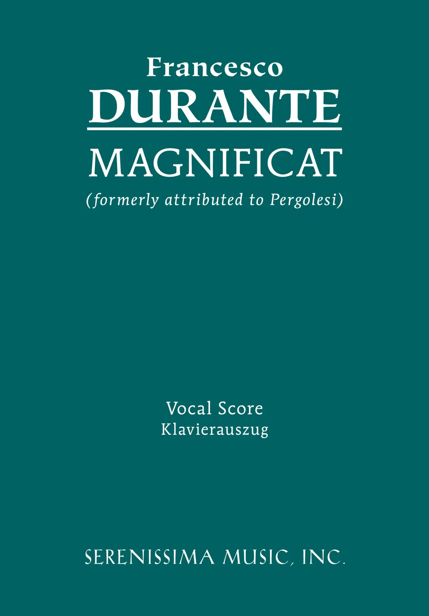 Cover: 9781932419511 | Magnificat | Vocal score | Francesco Durante | Taschenbuch | Latein