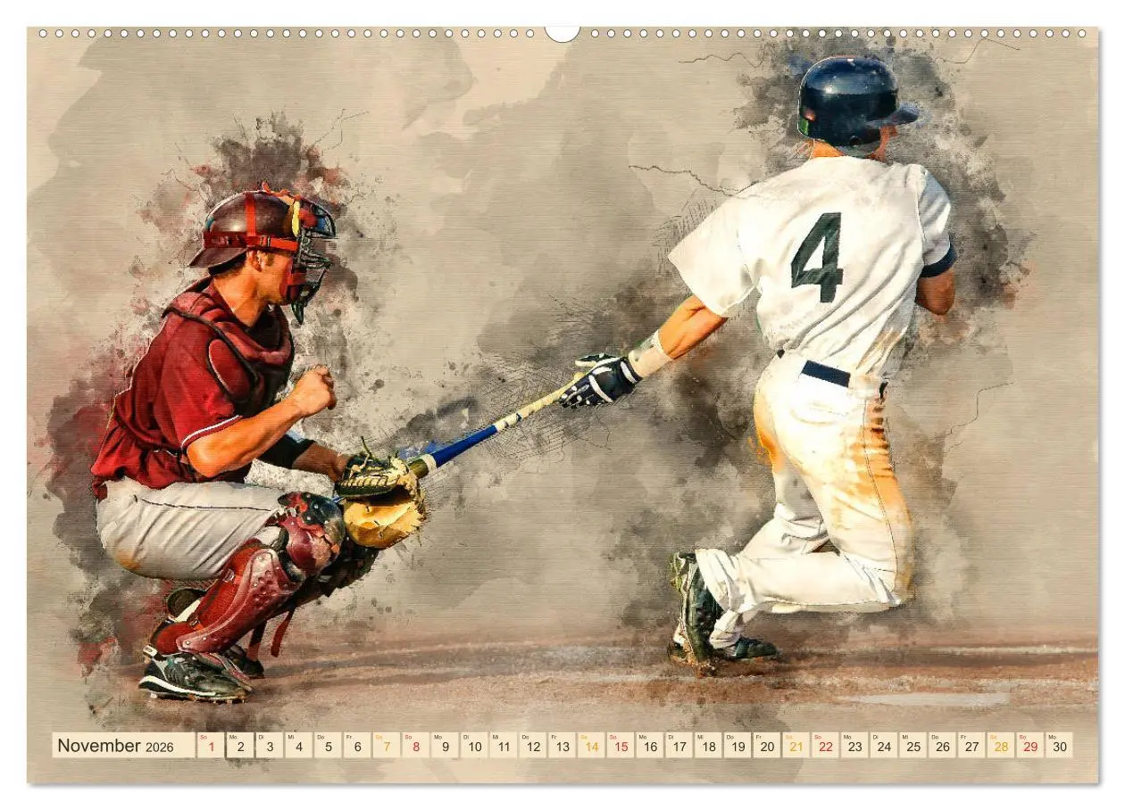 Bild: 9783457879511 | Ich liebe Baseball (Wandkalender 2026 DIN A2 quer), CALVENDO...