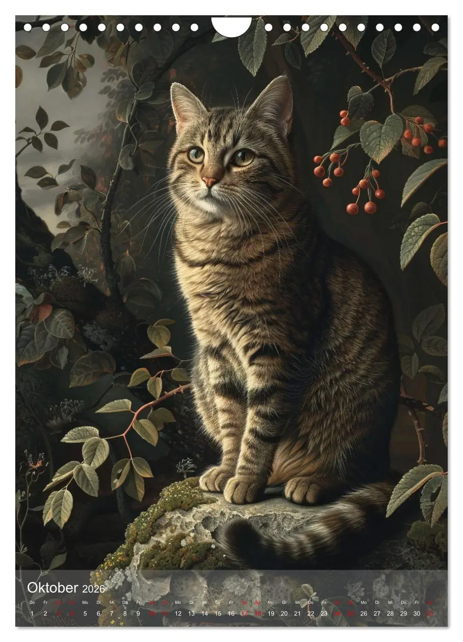 Bild: 9783516279511 | Katzen Kunstillustrationen (Wandkalender 2026 DIN A4 hoch),...