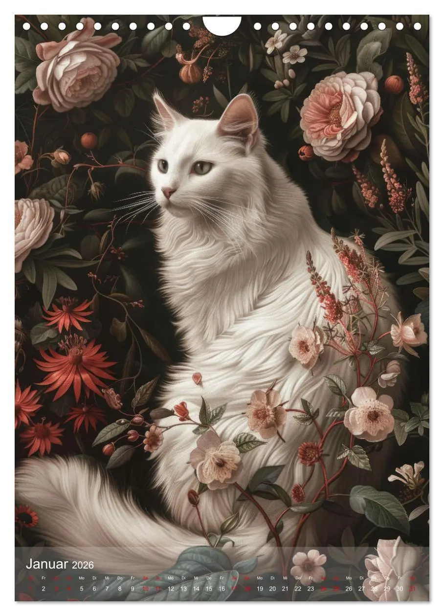 Bild: 9783516279511 | Katzen Kunstillustrationen (Wandkalender 2026 DIN A4 hoch),...