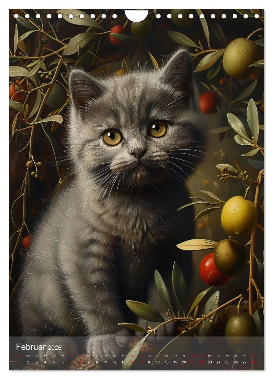 Bild: 9783516279511 | Katzen Kunstillustrationen (Wandkalender 2026 DIN A4 hoch),...