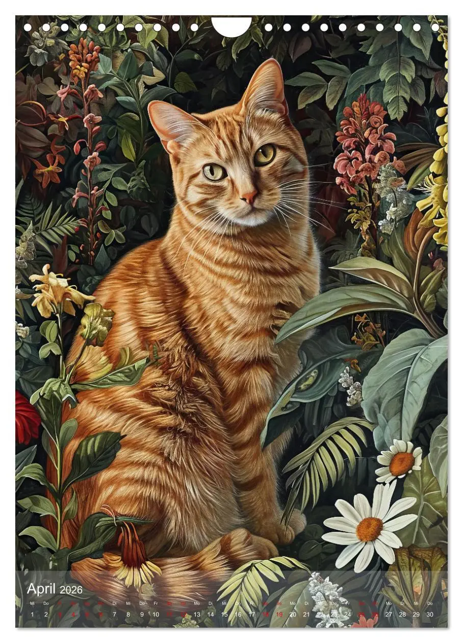 Bild: 9783516279511 | Katzen Kunstillustrationen (Wandkalender 2026 DIN A4 hoch),...