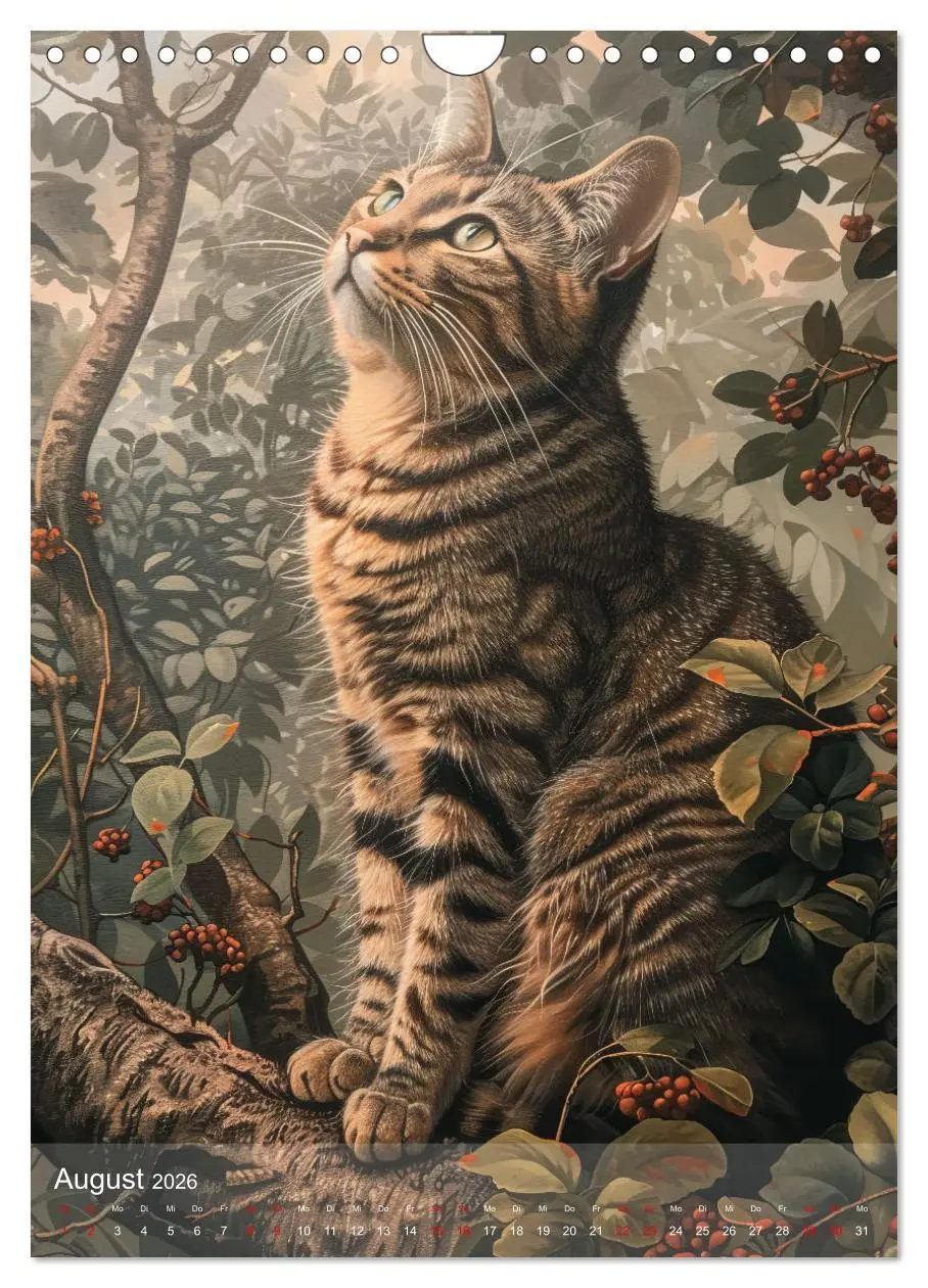 Bild: 9783516279511 | Katzen Kunstillustrationen (Wandkalender 2026 DIN A4 hoch),...