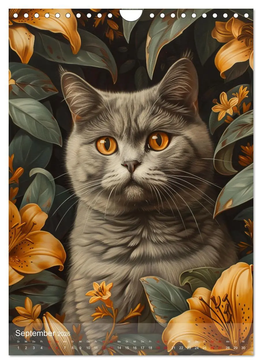 Bild: 9783516279511 | Katzen Kunstillustrationen (Wandkalender 2026 DIN A4 hoch),...