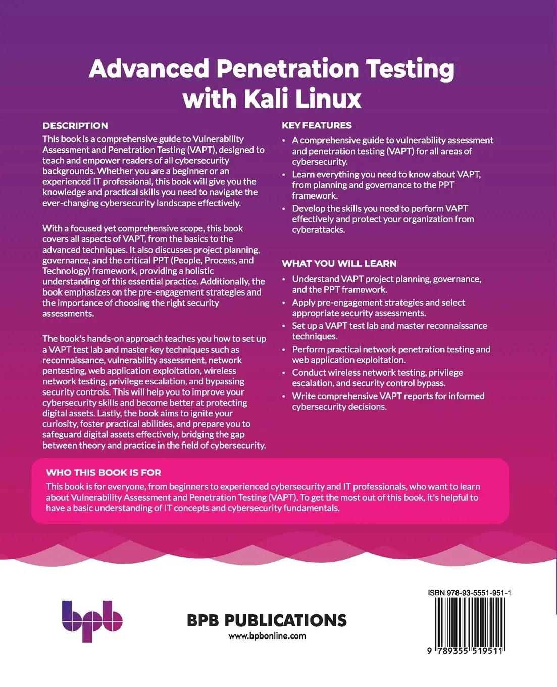 Rückseite: 9789355519511 | Advanced Penetration Testing with Kali Linux | Ummed Meel | Buch
