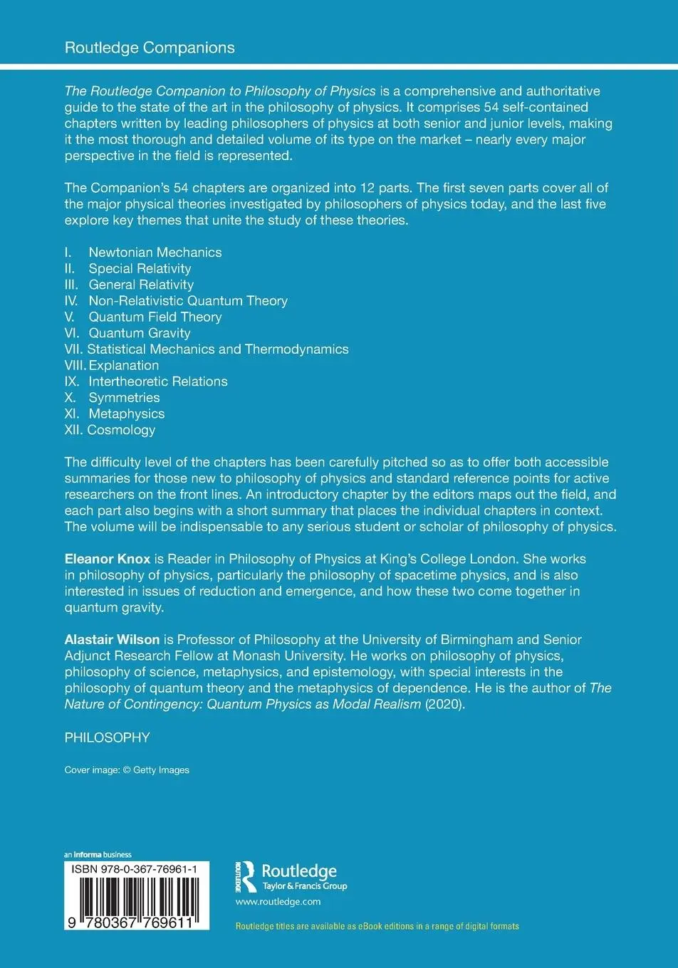 Rückseite: 9780367769611 | The Routledge Companion to Philosophy of Physics | Alastair Wilson