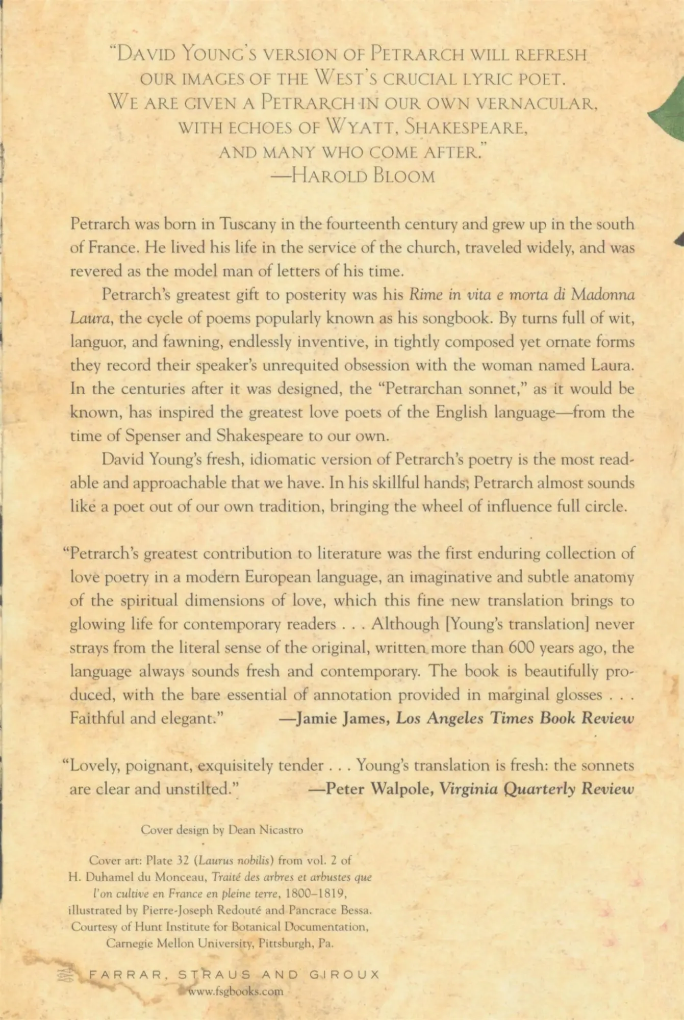 Rückseite: 9780374529611 | The Poetry of Petrarch | Petrarch | Taschenbuch | Paperback | Englisch