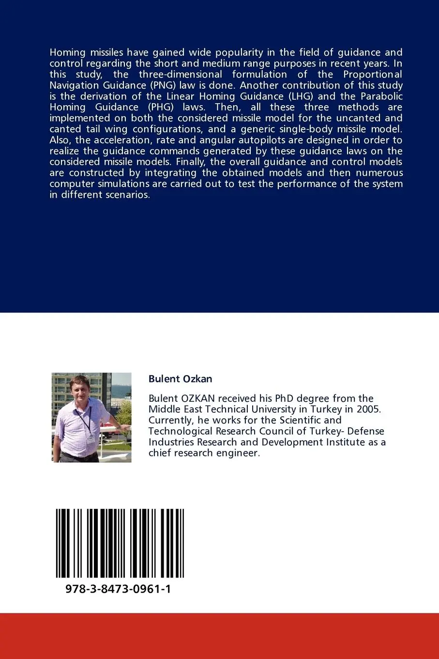 Rückseite: 9783847309611 | Guidance and Control of Homing Missiles | Bulent Ozkan | Taschenbuch