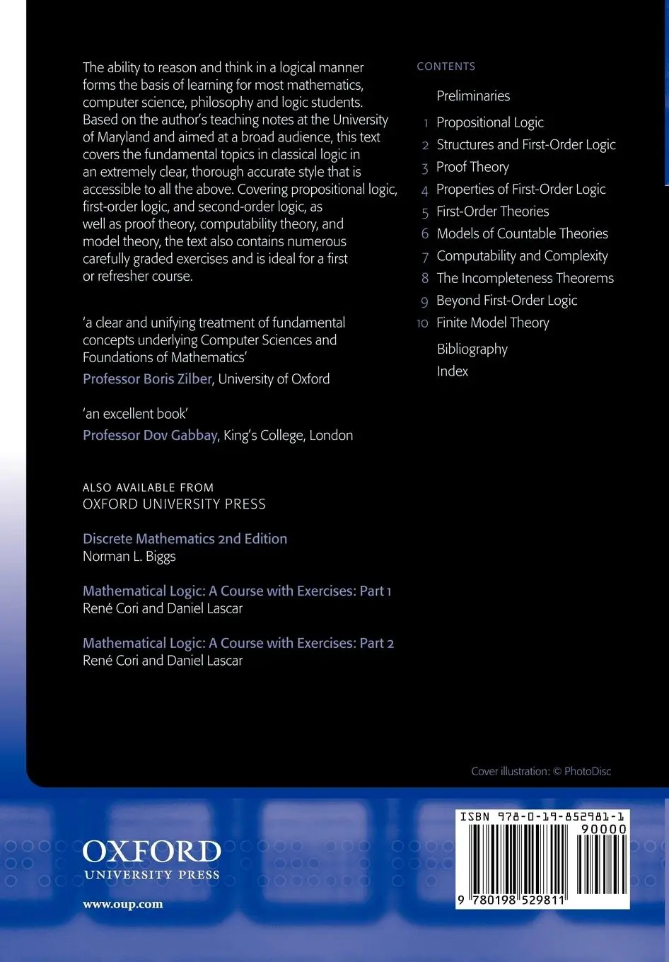 Rückseite: 9780198529811 | A First Course in Logic | Shawn Hedman | Taschenbuch | Englisch | 2004