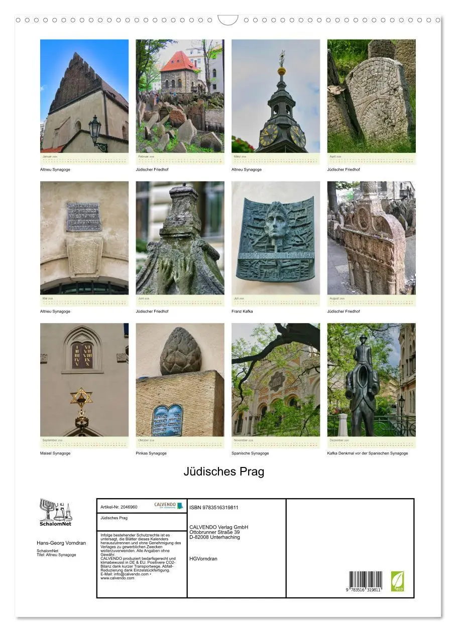 Bild: 9783516319811 | Jüdisches Prag (Wandkalender 2026 DIN A2 hoch), CALVENDO...
