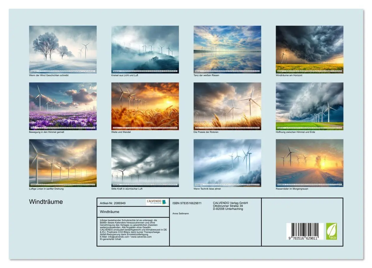 Bild: 9783516629811 | Windträume (hochwertiger Premium Wandkalender 2026 DIN A2 quer),...