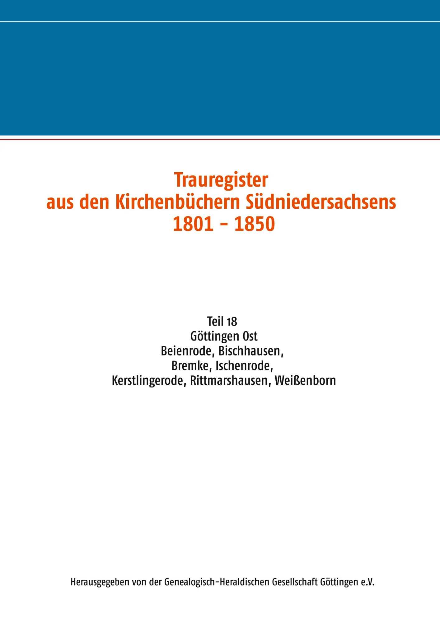 Cover: 9783752629811 | Trauregister aus den Kirchenbüchern Südniedersachsens 1801 - 1850 | V.
