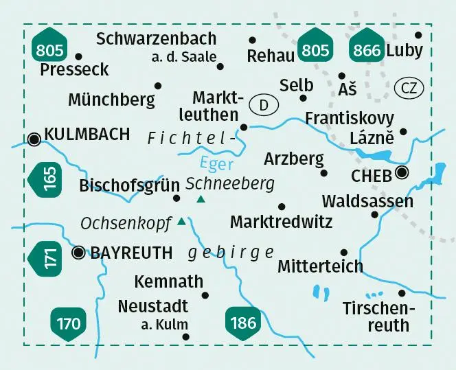 Bild: 9783991219811 | KOMPASS Wanderkarte 191 Fichtelgebirge, Bayreuth, Marktredwitz...