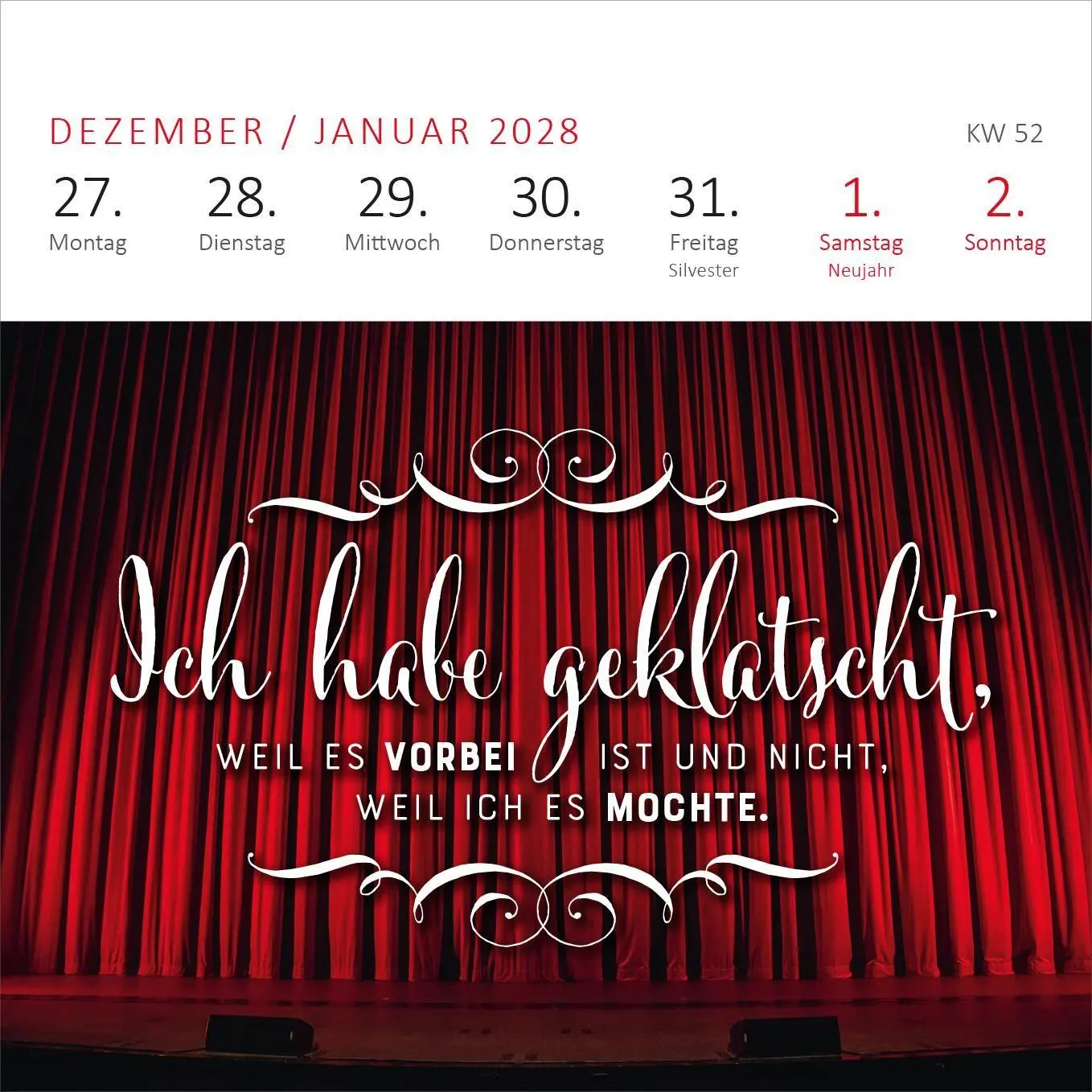 Bild: 4014489139911 | Mini-Wochenkalender Fehlt nur noch das Zelt, dann wäre der Zirkus...