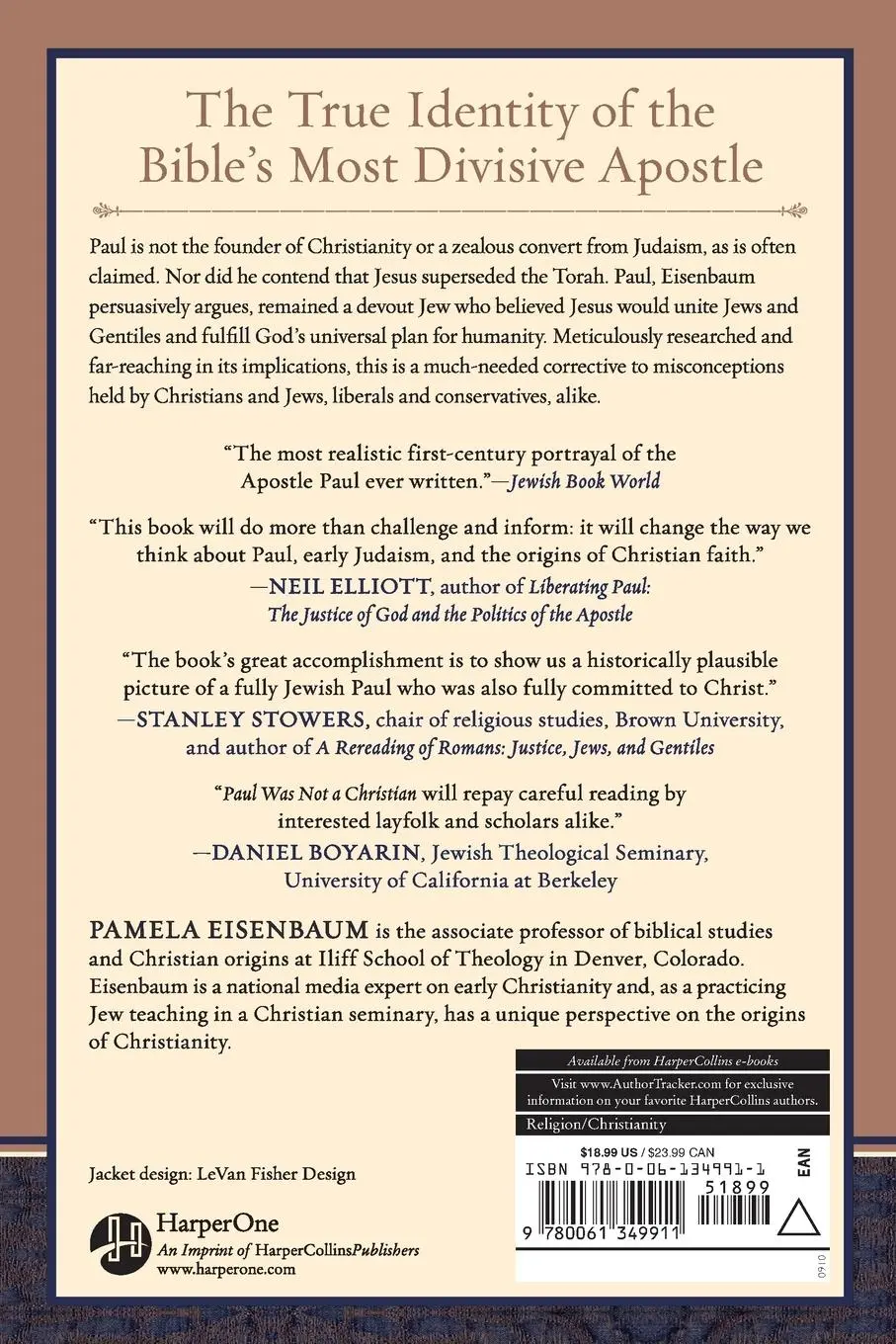 Rückseite: 9780061349911 | Paul Was Not a Christian | Pamela Eisenbaum | Taschenbuch | Englisch