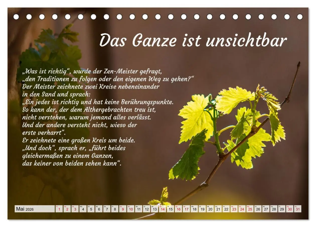 Bild: 9783457529911 | Und der Zen-Meister sprach (Tischkalender 2026 DIN A5 quer),...
