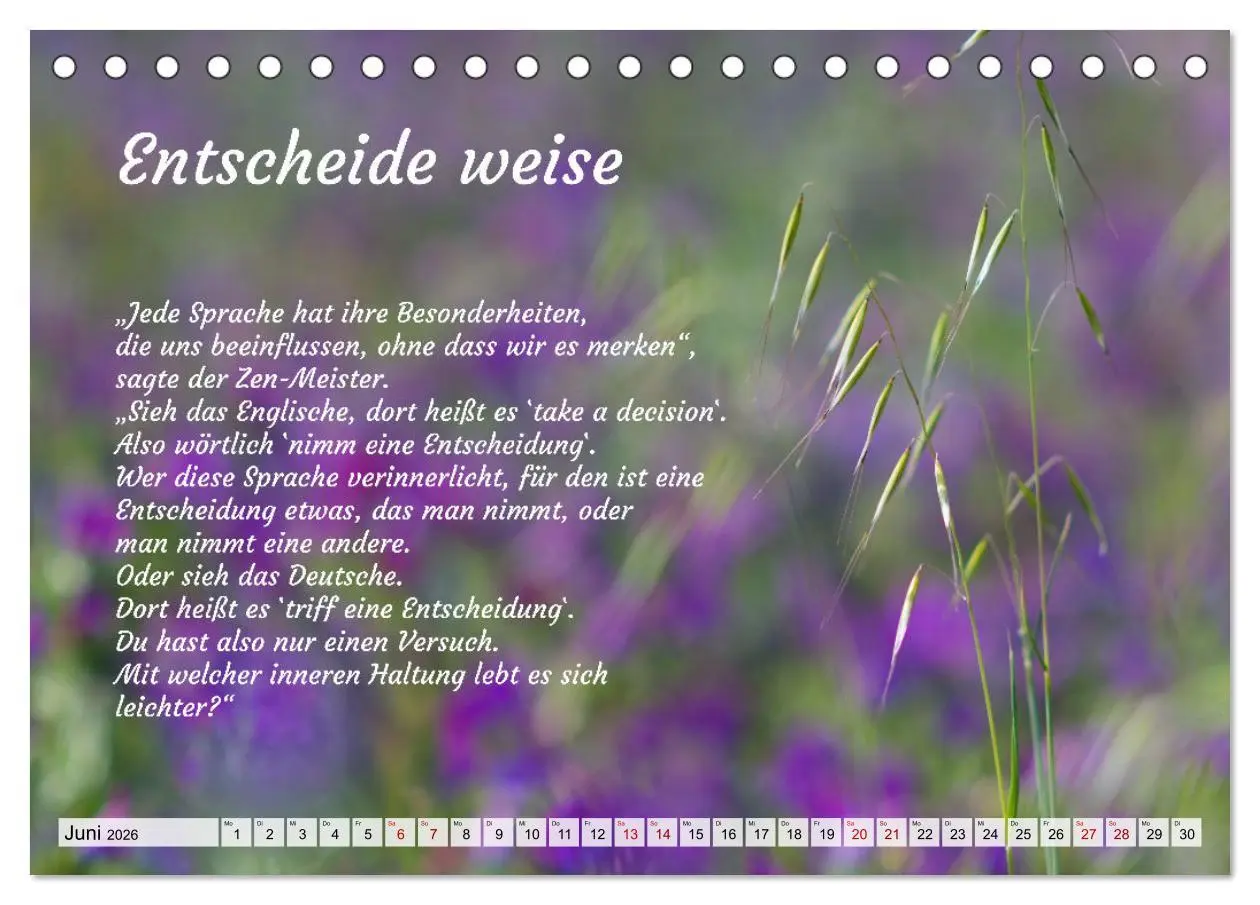 Bild: 9783457529911 | Und der Zen-Meister sprach (Tischkalender 2026 DIN A5 quer),...