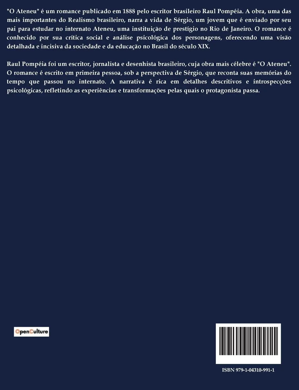 Rückseite: 9791043109911 | O Ateneu | Raul Pompéia | Taschenbuch | Paperback | Portugiesisch