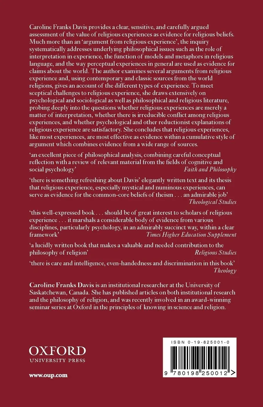 Rückseite: 9780198250012 | The Evidential Force of Religious Experience | Davis (u. a.) | Buch
