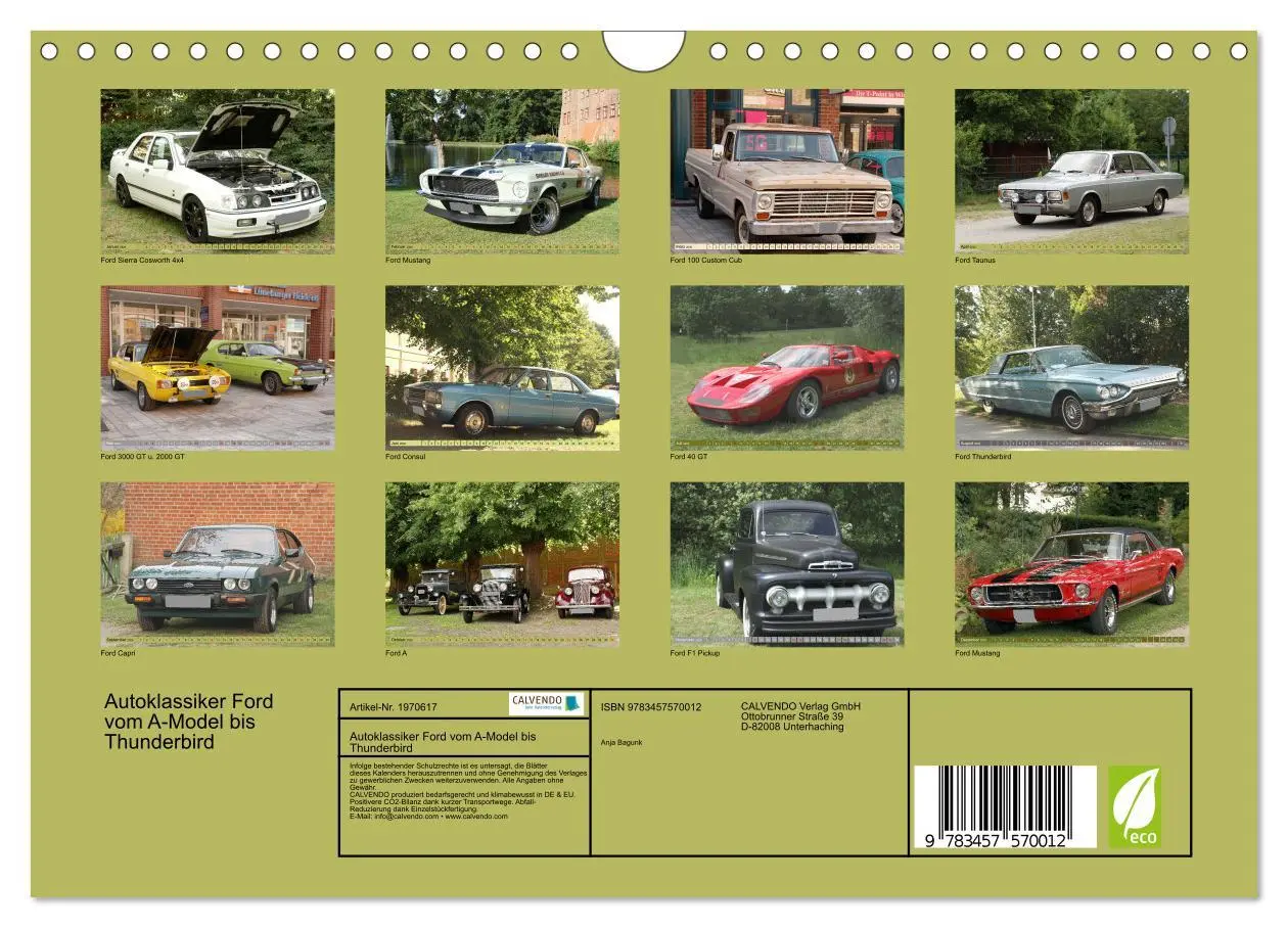Bild: 9783457570012 | Autoklassiker Ford vom A-Model bis Thunderbird (Wandkalender 2026...