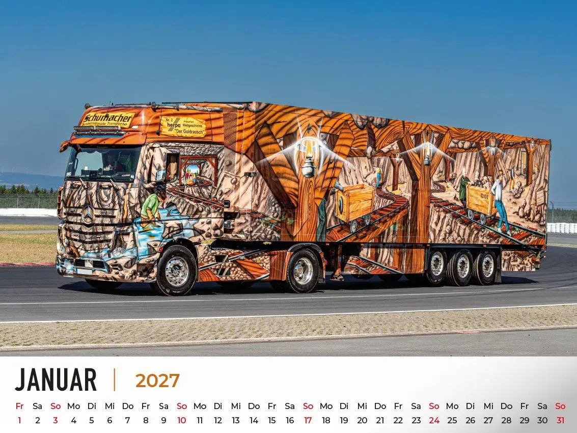 Bild: 9783693570012 | Showtrucks Kalender 2027 | Showtrucks mit Airbrushkunst | Frank Pommer