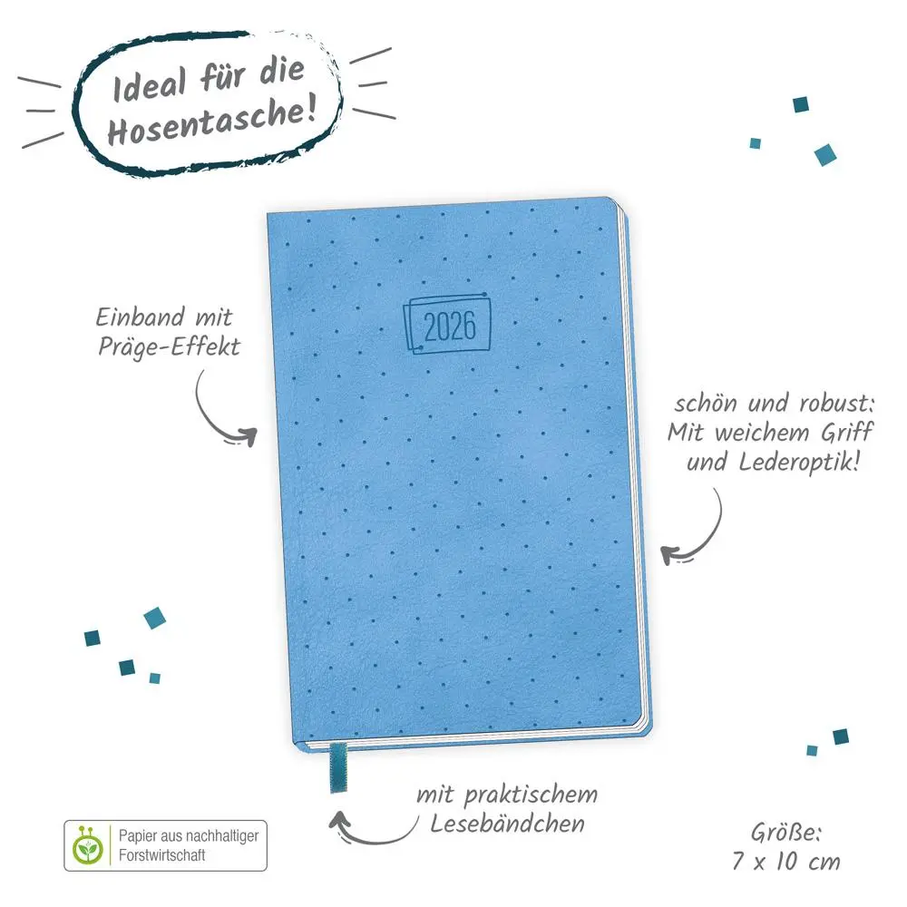 Bild: 4251901510112 | Trötsch Taschenkalender A7 Soft Touch Punkte 2026 | KG | Kalender