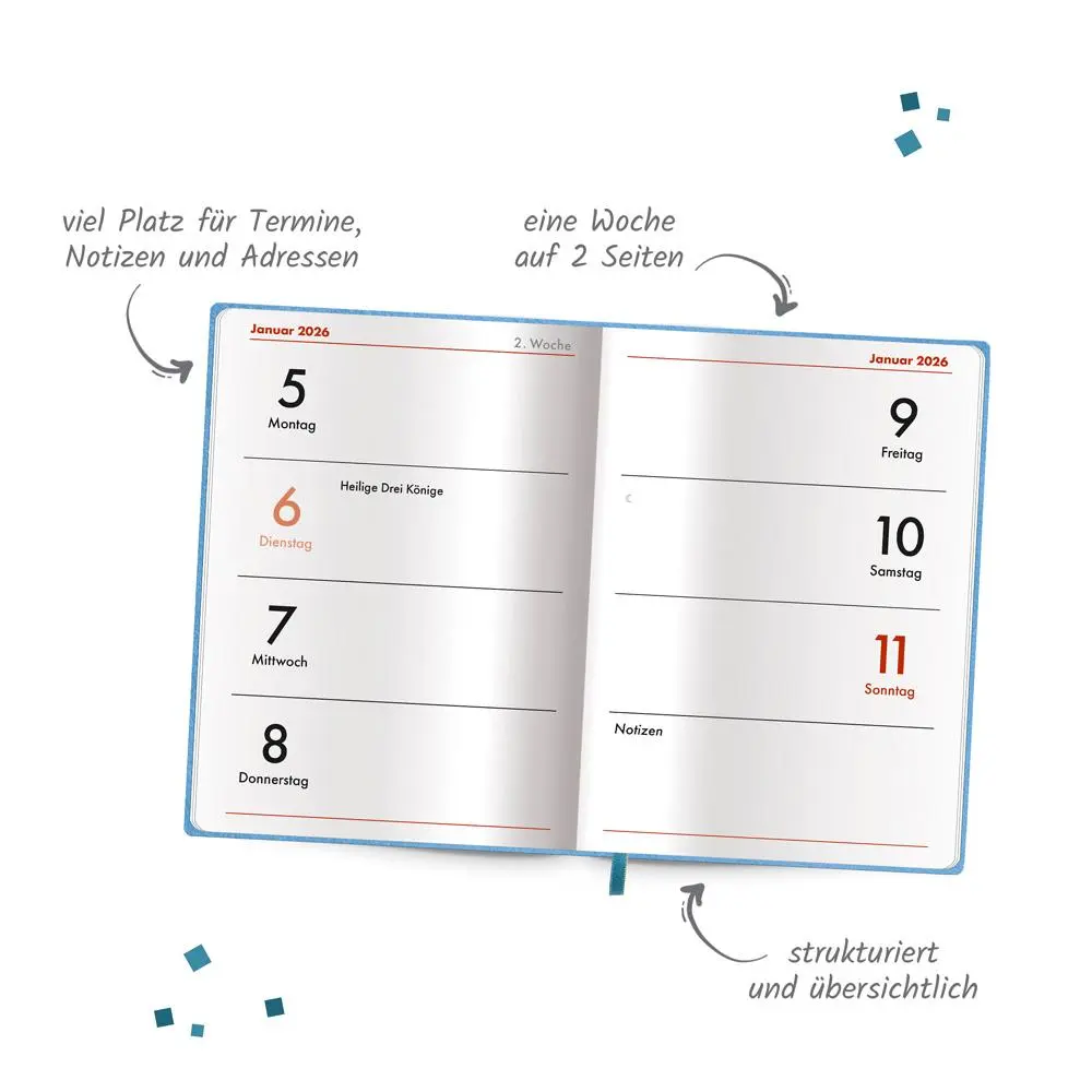 Bild: 4251901510112 | Trötsch Taschenkalender A7 Soft Touch Punkte 2026 | KG | Kalender