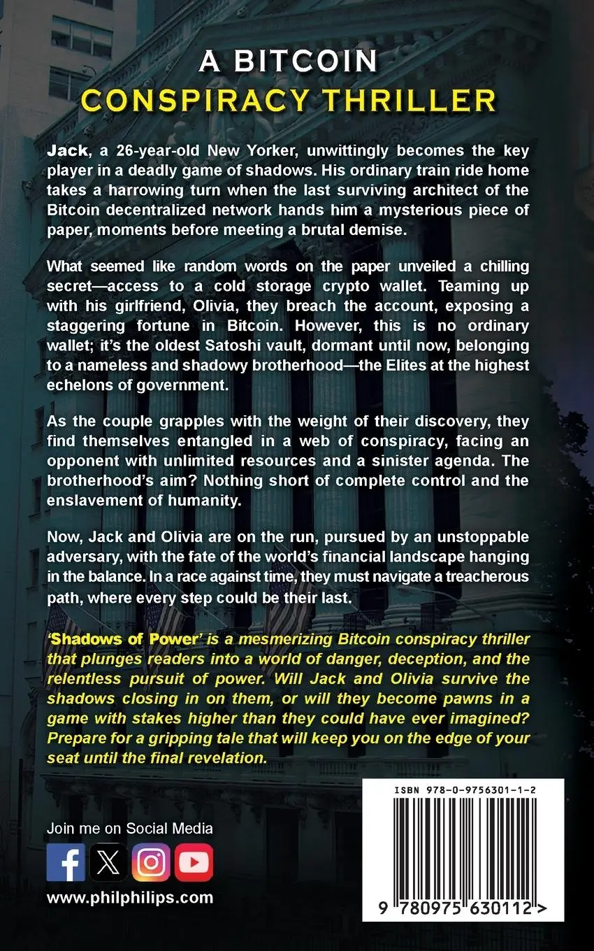 Rückseite: 9780975630112 | Shadows of Power | A Bitcoin Conspiracy Thriller | Phil Philips | Buch