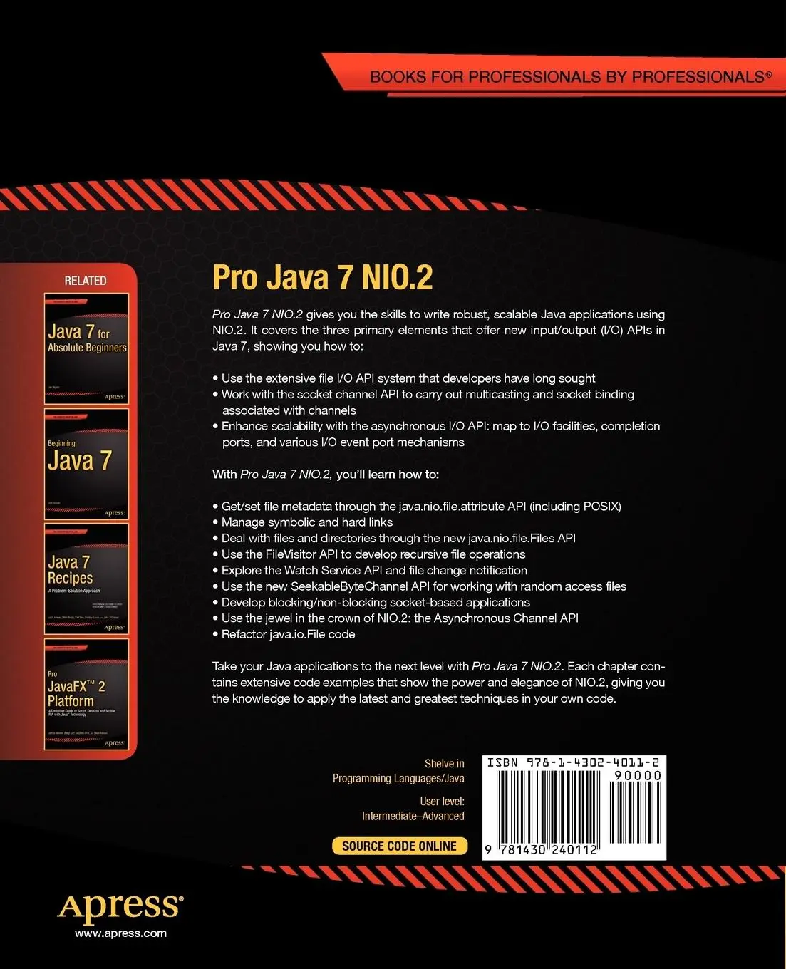Rückseite: 9781430240112 | Pro Java 7 Nio.2 | Anghel Leonard | Taschenbuch | xviii | Englisch