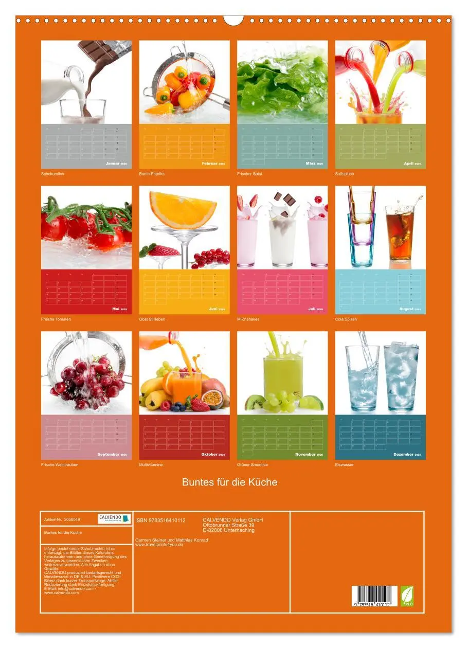 Bild: 9783516410112 | Buntes für die Küche (Wandkalender 2026 DIN A2 hoch), CALVENDO...
