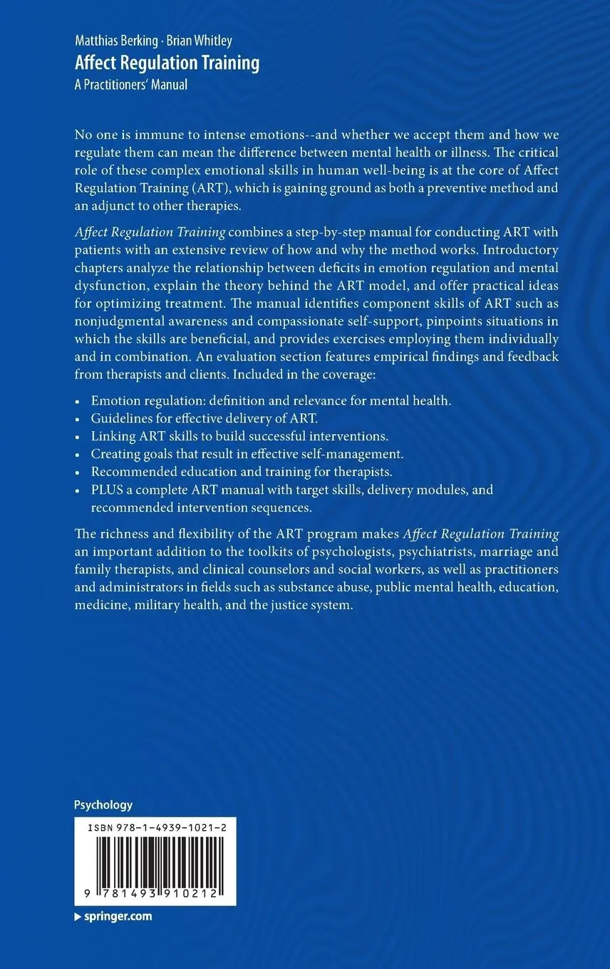 Rückseite: 9781493910212 | Affect Regulation Training | A Practitioners' Manual | Whitley (u. a.)
