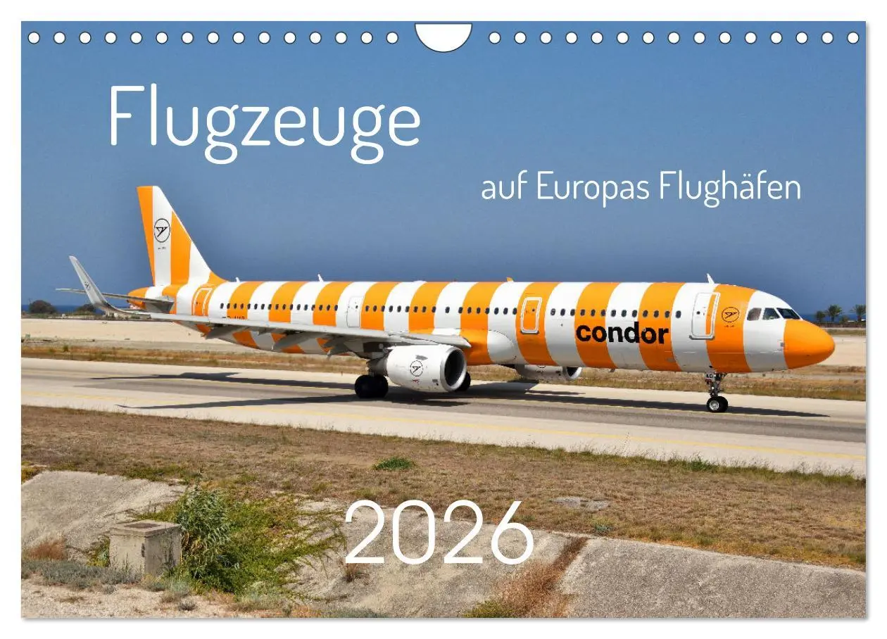 Cover: 9783457310212 | Flugzeuge auf Europas Flughäfen (Wandkalender 2026 DIN A4 quer),...