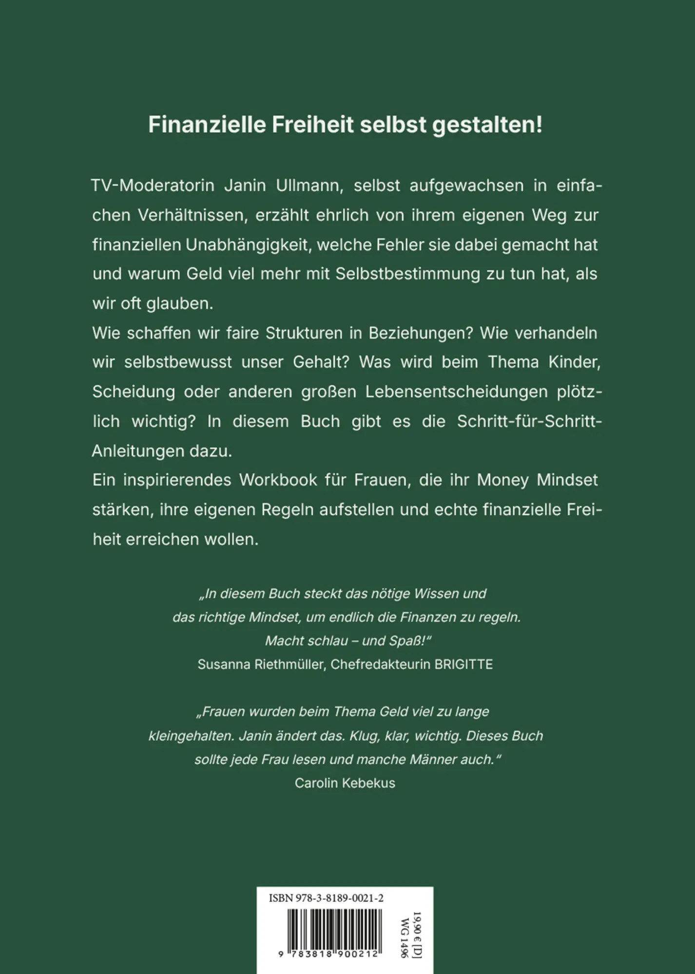 Bild: 9783818900212 | Female Finance | Janin Ullmann | Taschenbuch | 256 S. | Deutsch | 2026