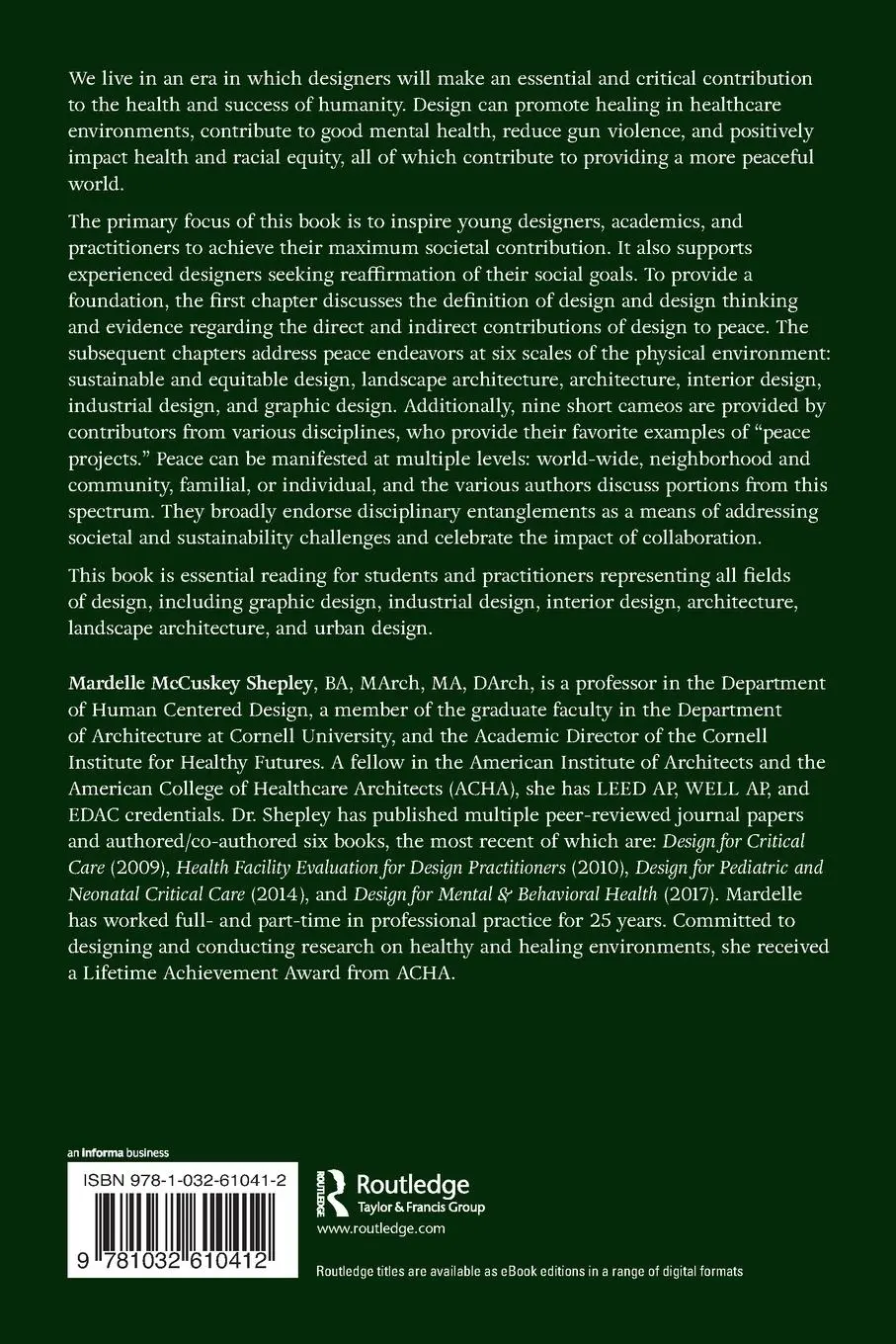 Rückseite: 9781032610412 | Peace by Design | Mardelle Mccuskey Shepley | Taschenbuch | Englisch