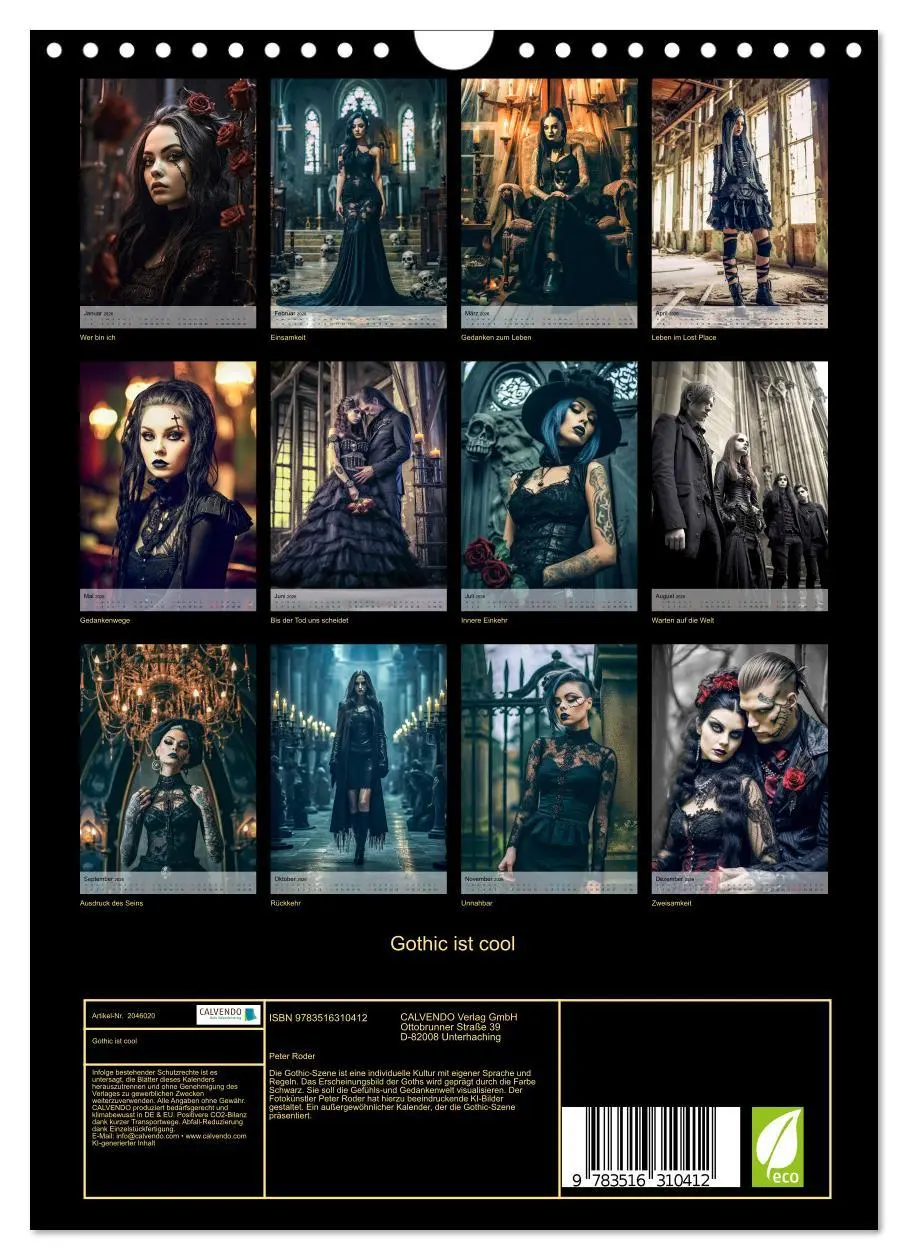 Bild: 9783516310412 | Gothic ist cool (Wandkalender 2026 DIN A4 hoch), CALVENDO...