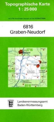 Graben-Neudorf  Topographische Karte 1:25 000 Blatt 6816  Stück  Deutsch  2021  Landesamt für Geoinformation und  EAN 9783863980412
