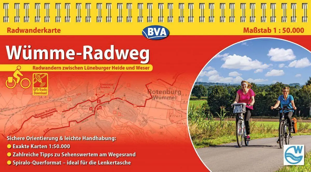 Cover: 9783969900512 | Kompakt-Spiralo BVA Wümme-Radweg, 1:50.000, mit GPS-Track Download