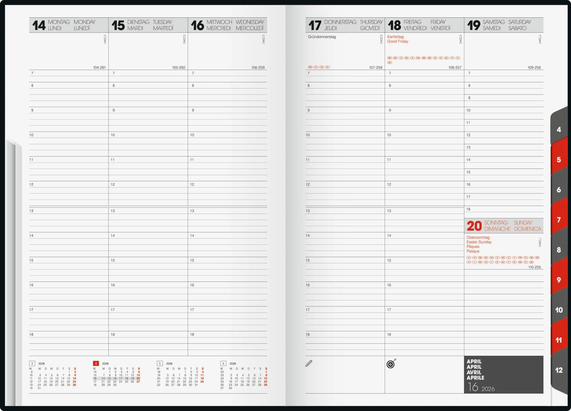 Bild: 4003273790612 | rido/idé 7023016306 Buchkalender Mod. studioplan int. 2026 168×240...