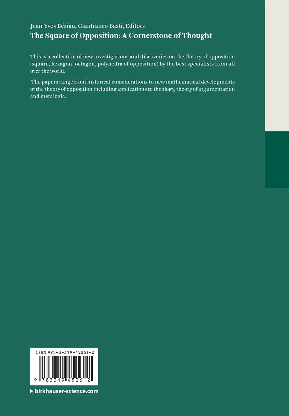 Rückseite: 9783319450612 | The Square of Opposition: A Cornerstone of Thought | Basti (u. a.)