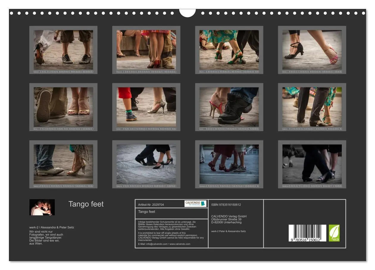 Bild: 9783516150612 | Tango feet (Wandkalender 2026 DIN A3 quer), CALVENDO Monatskalender